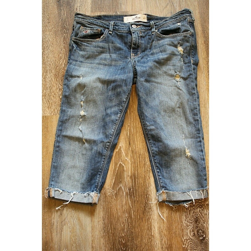 Hollister Crop Jeans 28 Stretch‎ Distressed